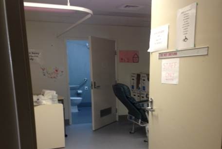 A room set to be used to accommodate patients at Royal Hobart Hospital.