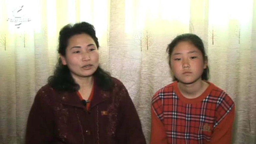 The wife and daughter of North Korean defector Hong Yong-Hak