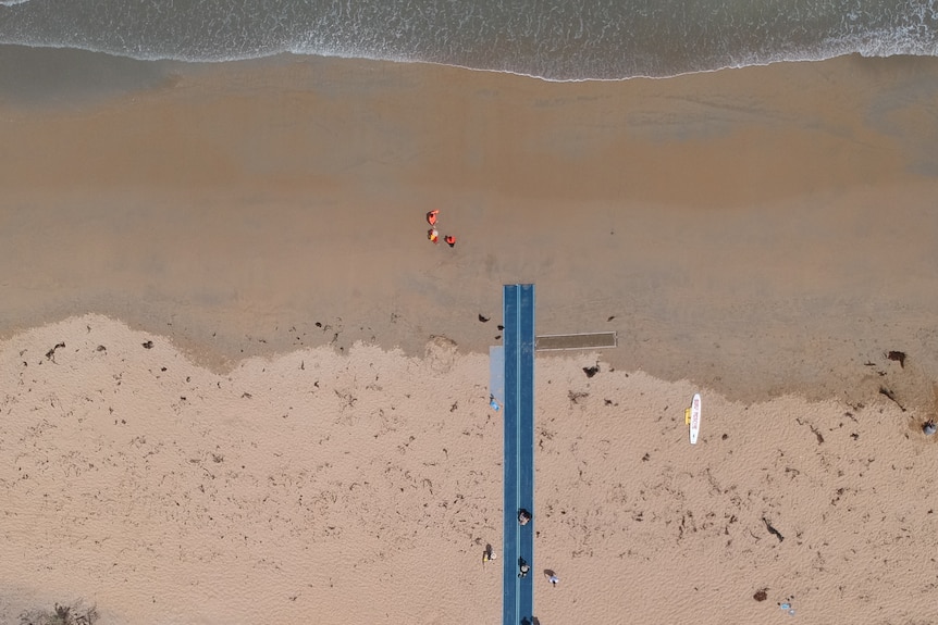 Accessible beach drone shot