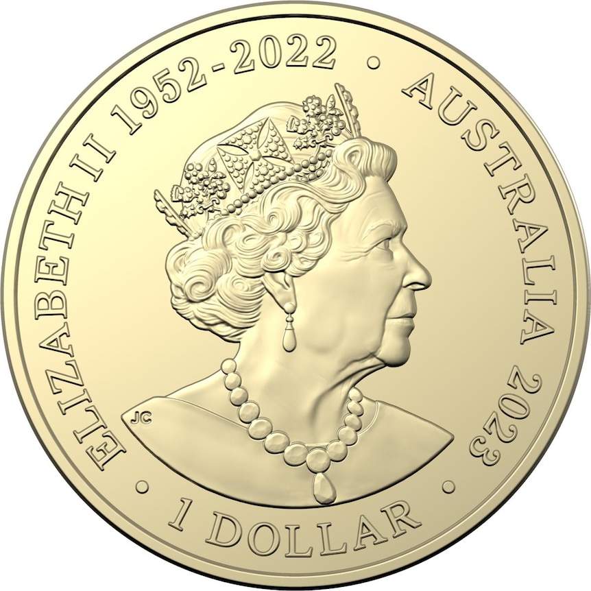 A coin with Queen Elizabeth II