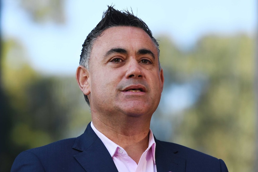 A head and shoulders shot of NSW Deputy Premier John Barilaro outdoors.