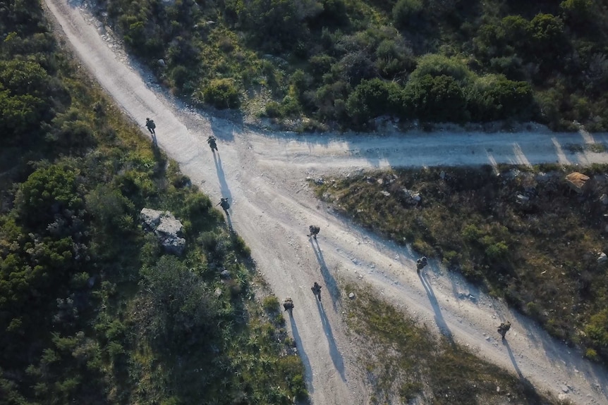 Legionnaires on patrol during a training exercise on the French island of Corsica.