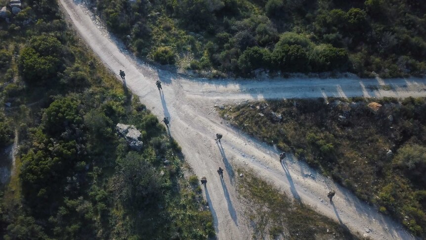 Legionnaires on patrol during a training exercise on the French island of Corsica.