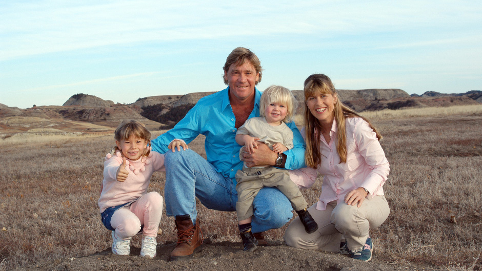 Steve Irwin with his family