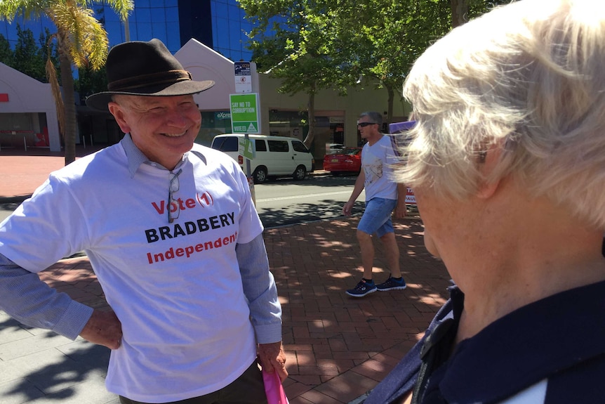 Gordon Bradbery campaigning in the by-election