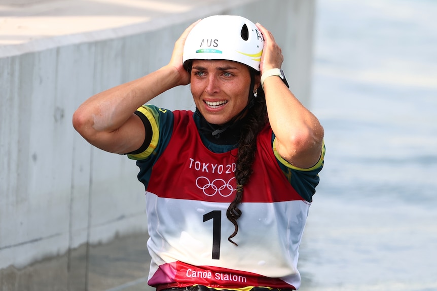 Jess Fox after winning gold in Tokyo