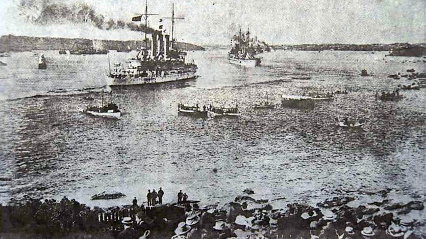 America's Great White Fleet sailed into Sydney Harbour on its way around the world in 1908.