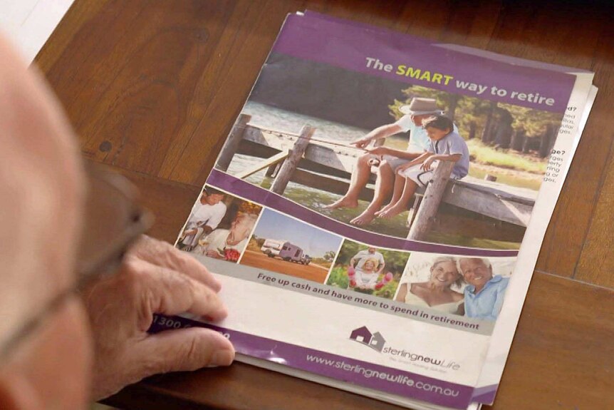 A brochure with photos of happy older people on the cover.
