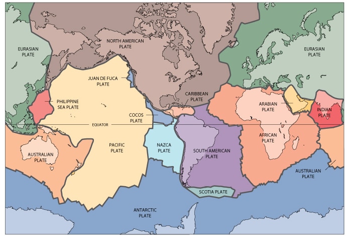 Map of the world's tectonic plates