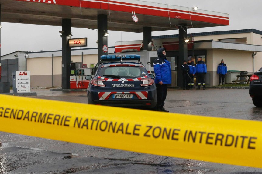 Gas station in Villers-Cotterets, north-east of Paris where suspects from the attack on Charlie Hebdo were spotted