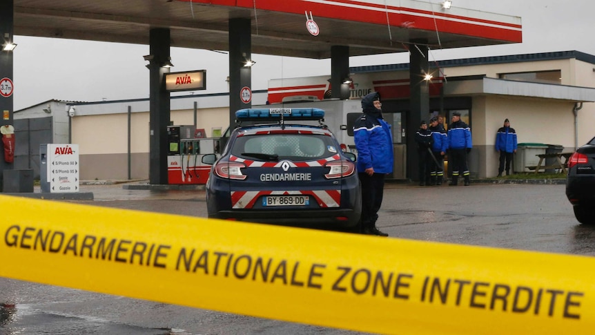 Gas station in Villers-Cotterets, north-east of Paris where suspects from the attack on Charlie Hebdo were spotted