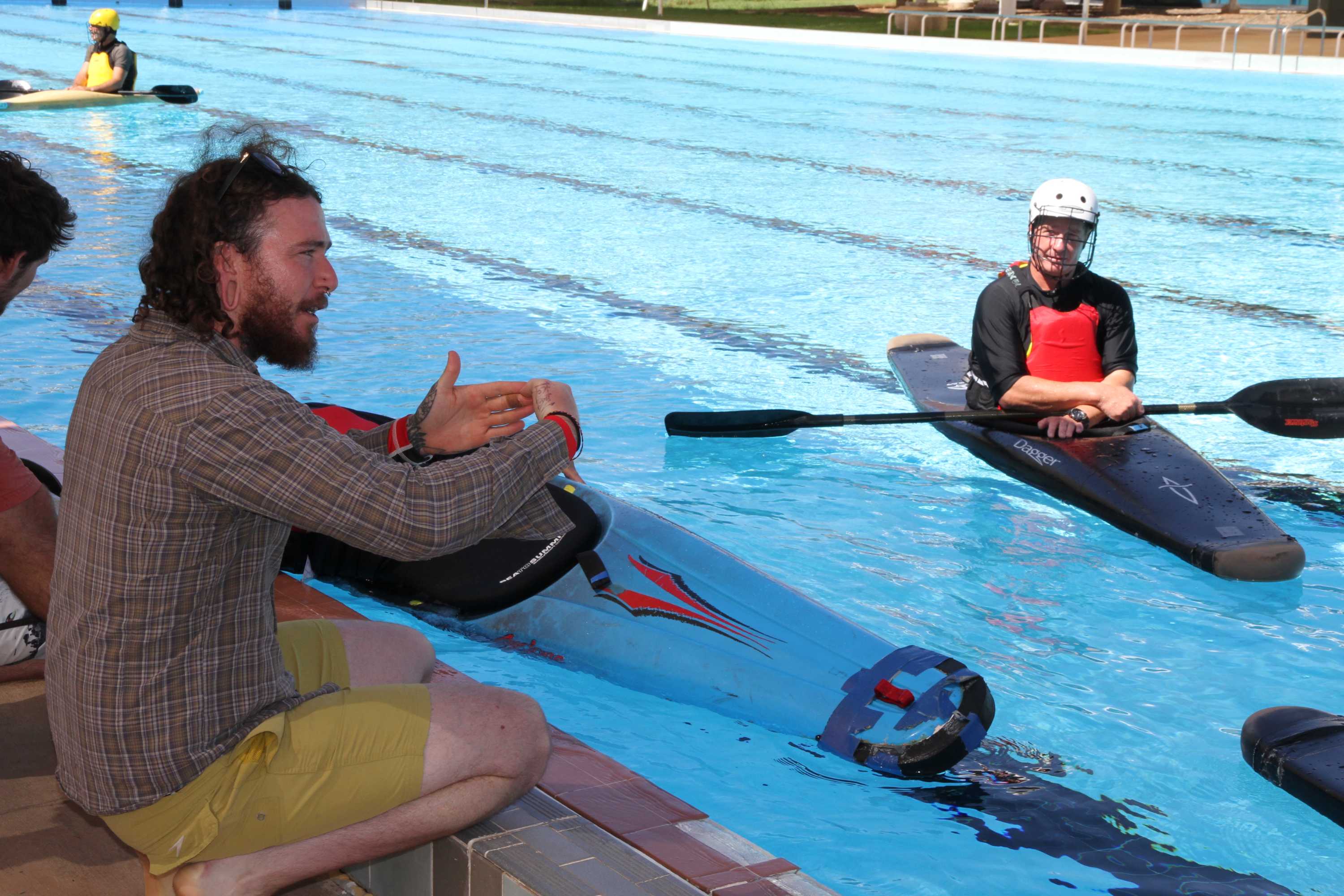 No river? No problem! Desert canoe polo players turn to the pool in