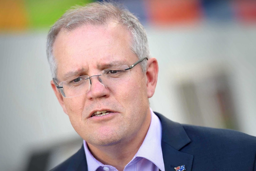 Social Services Minister Scott Morrison visits the Discovery Early Learning Centre in Ulverstone, Tasmania on March 27, 2015