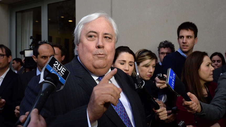 Clive Palmer gives a presser on the repeal of the mining tax