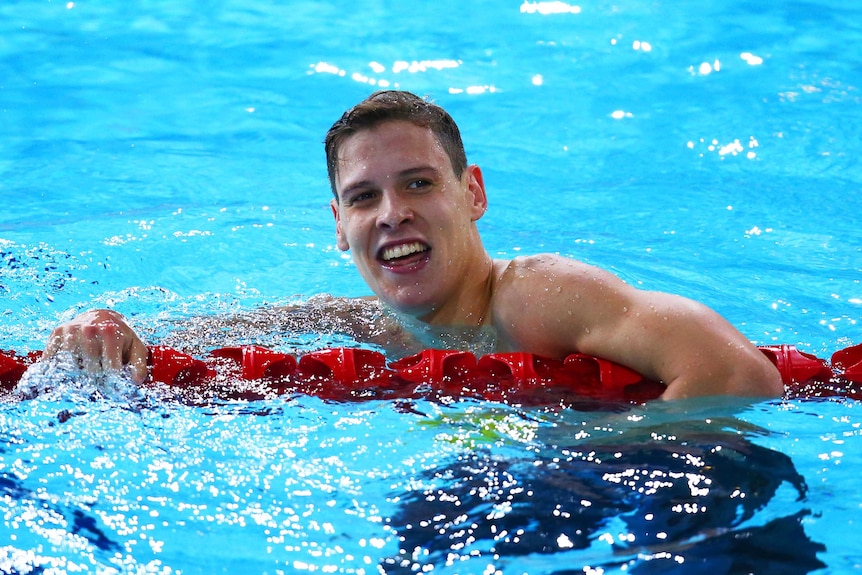 Mitch Larkin is all smiles after winning silver