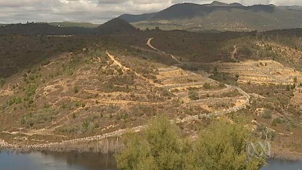 Aerial view of Cotter Dam