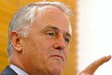 Malcolm Turnbull points during a press conference
