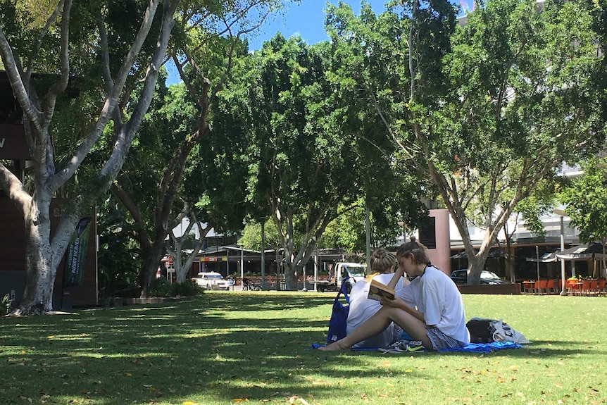 Reading in the shade during the heatwave