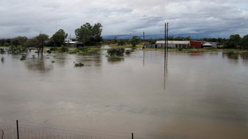 Floodwaters rise near Clifton, north of Warwick, in south-east Qld