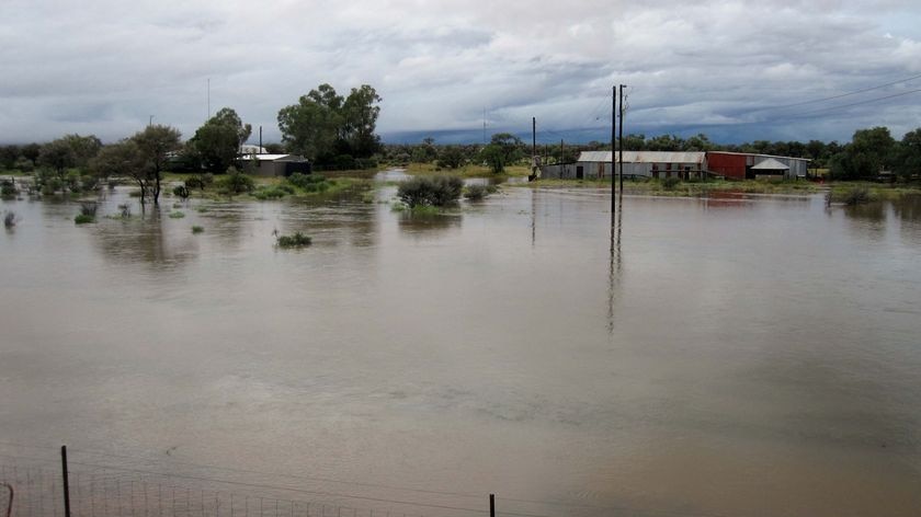 A Clifton homestead, north of Warwick, is surrounded by an inland sea.