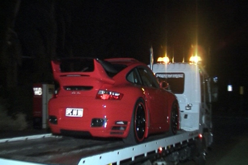 Police seize a Porsche car after the operation at Attadale.