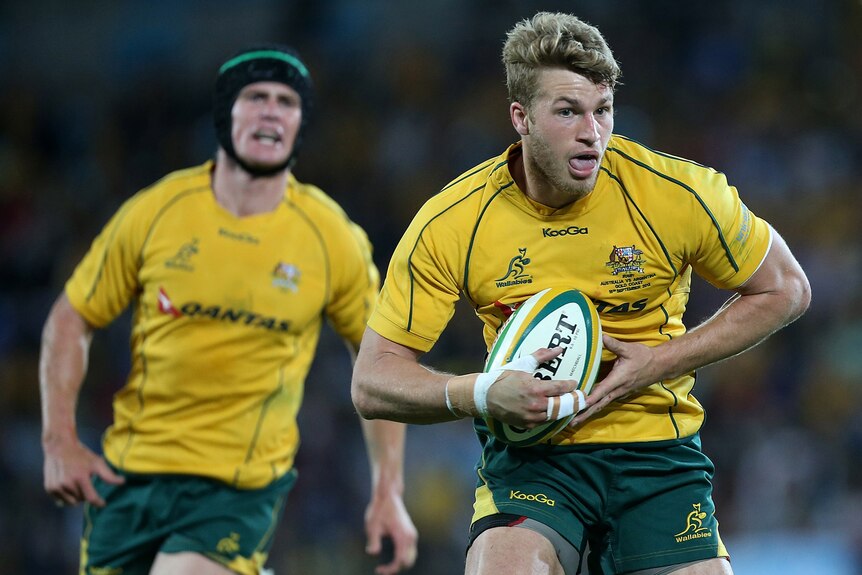 Dom Shipperley made his Wallabies debut against Argentina but a finger injury may sideline him.