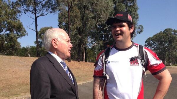 Pte Liam Haven with former Prime Minister John Howard