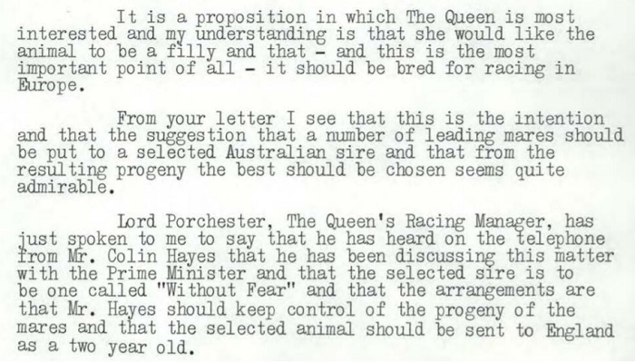 The Queen was offered a horse, and came back with a very specific list of requirements.