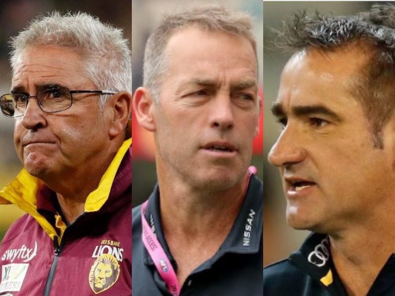 Former Hawthorn senior management Chris Fagan, Alastair Clarkson and Jason Burt.