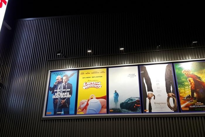 A cinema's billboard.