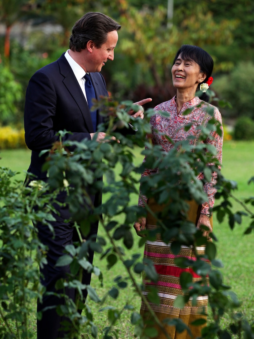 David Cameron and Suu Kyi