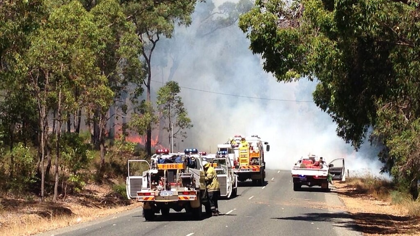 The fire has crossed Richardson Road East in Parkerville.