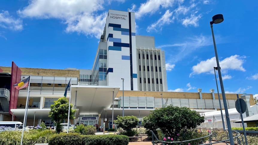 Front of Toowoomba Hospital on Queensland's Darling Downs on December 18, 2021.