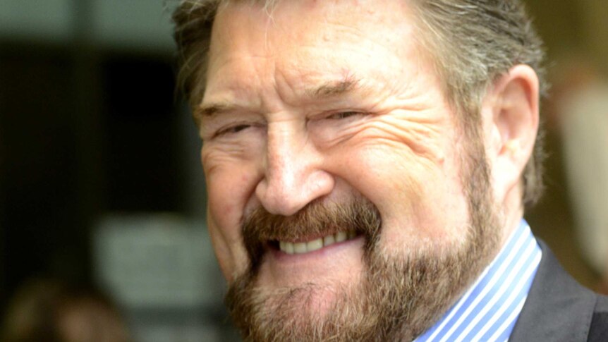 Derryn Hinch, broadcaster, outside court