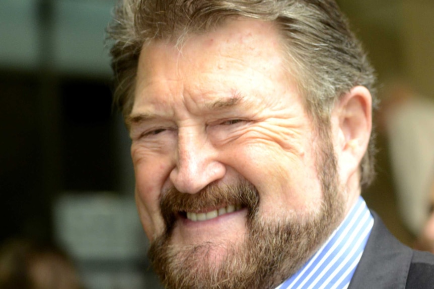 Derryn Hinch, broadcaster, outside court