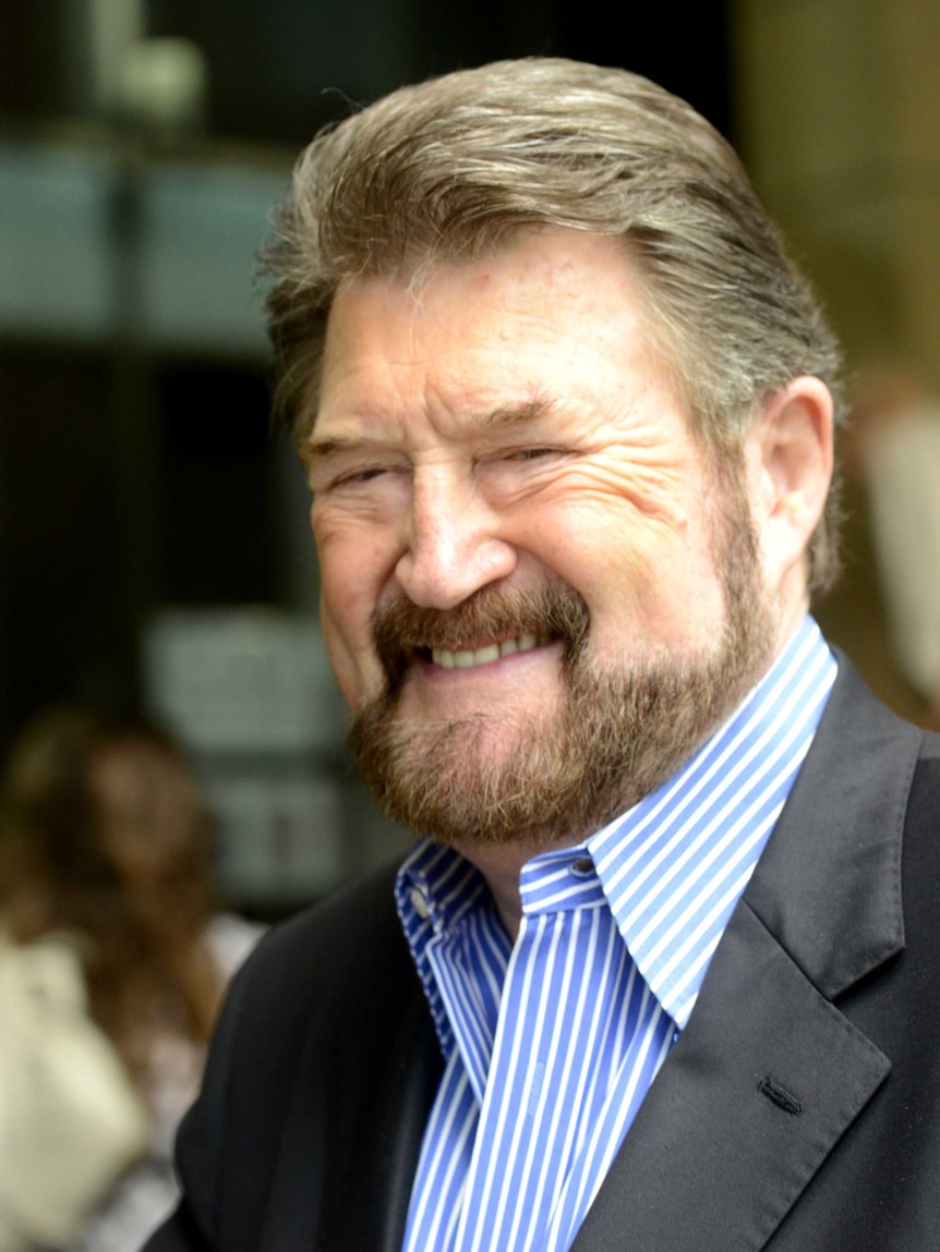 Derryn Hinch, broadcaster, outside court