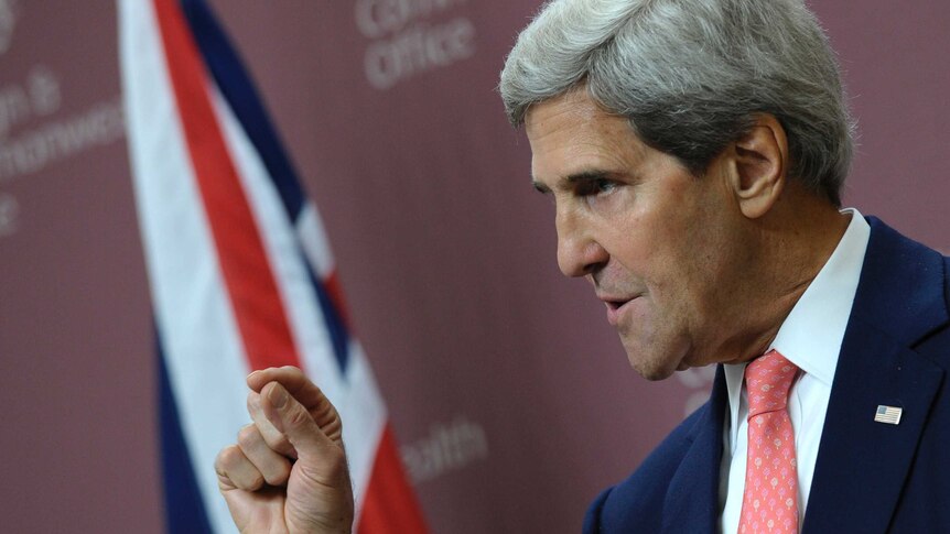 US secretary of state John Kerry challenges the Syrian regime