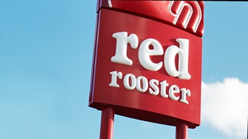 A Red Rooster sign