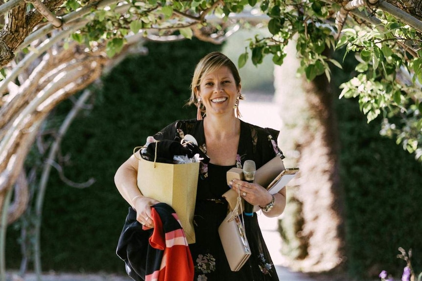 Wedding celebrant Penelope Carrick at Carrick Hill.