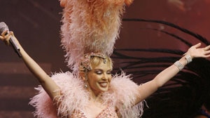 Kylie Minogue on stage in Sydney for her Showgirl Homecoming Tour.