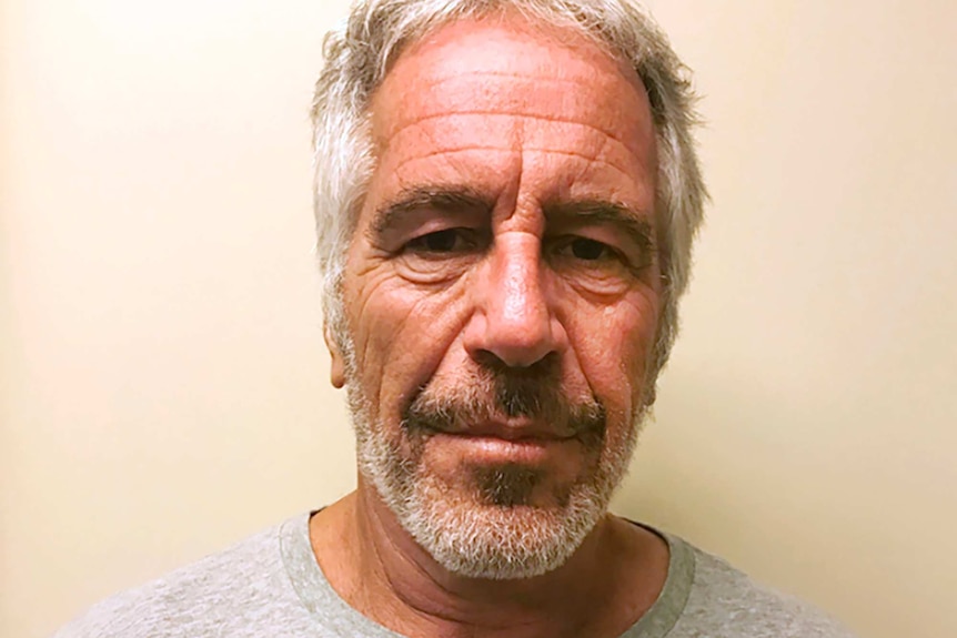 A mug shot of Jeffrey Epstein in 2017