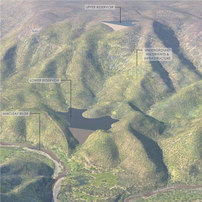 A topographic image of a mountainous area where a new underground power station will  be built.