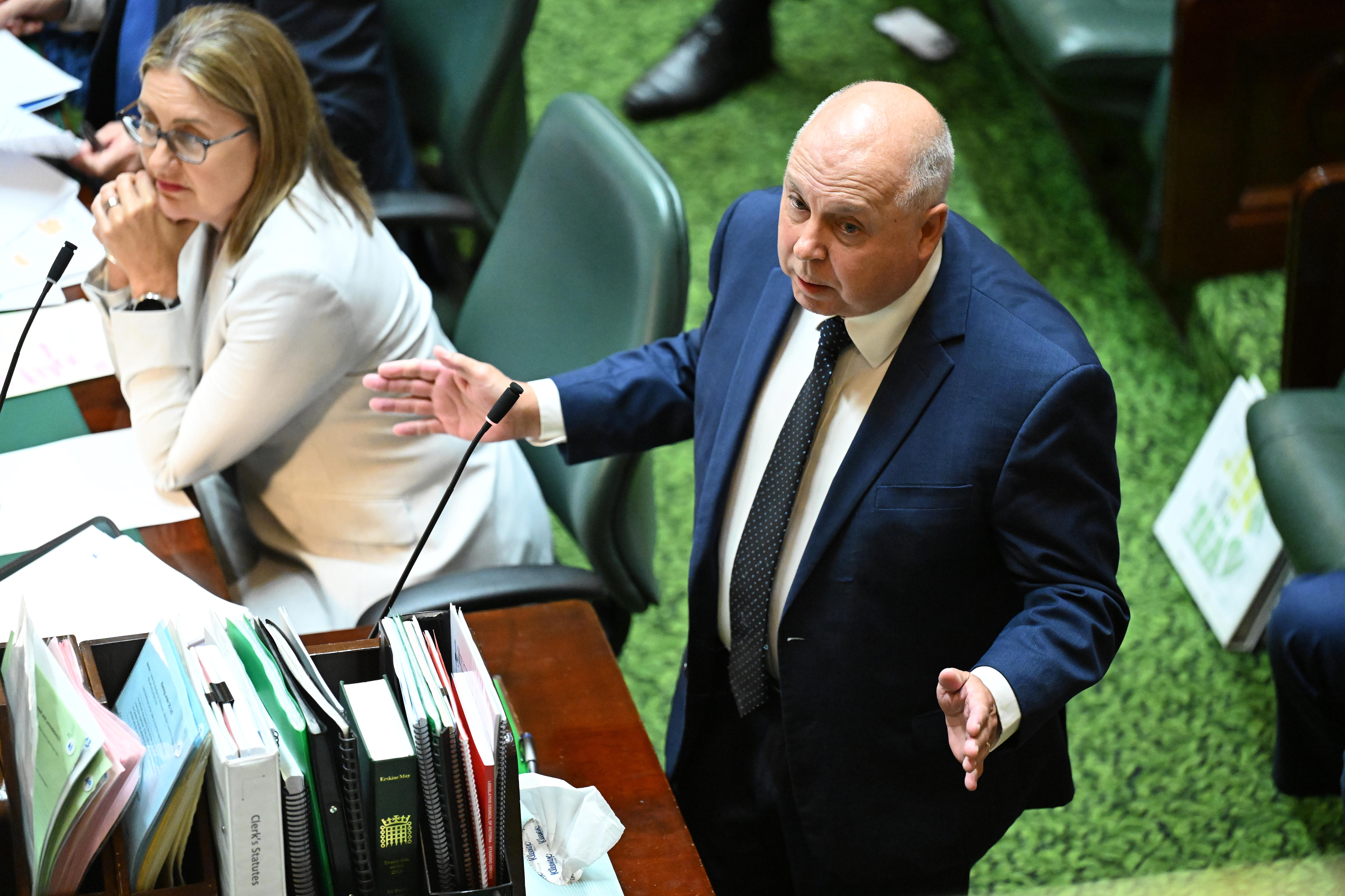 Victoria's treasurer Tim Pallas in parliament.