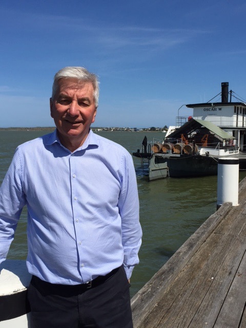 Keith Parkes on the banks of the Murray.