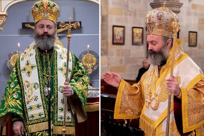 Archbishop Makarios in his robes.