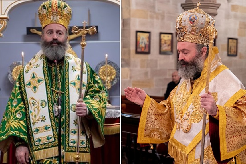 Archbishop Makarios in his robes.