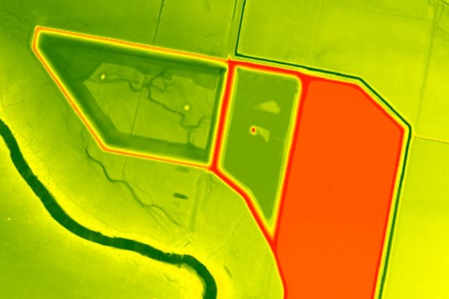 LiDAR flood plain harvesting dam image