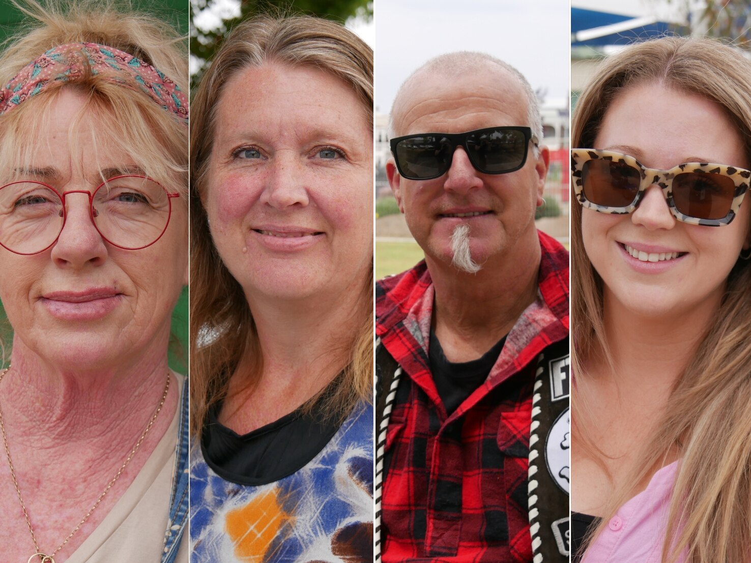 A collage of four residents in Collie, three women and one man.