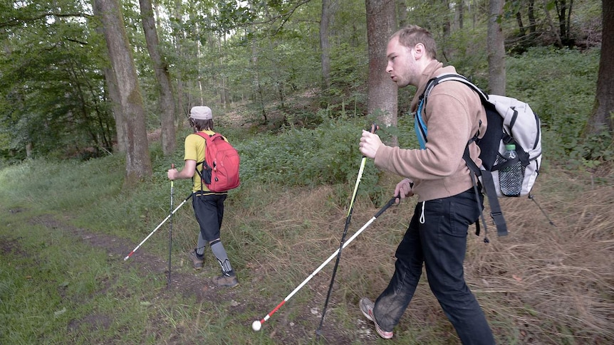 Blind French hikers cross range with GPS devices