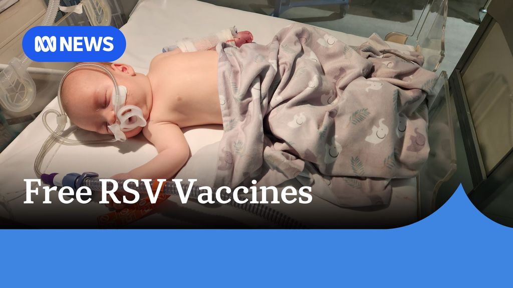 Free RSV vaccines: a baby  is hooked up to breathing apparatus in an incubator